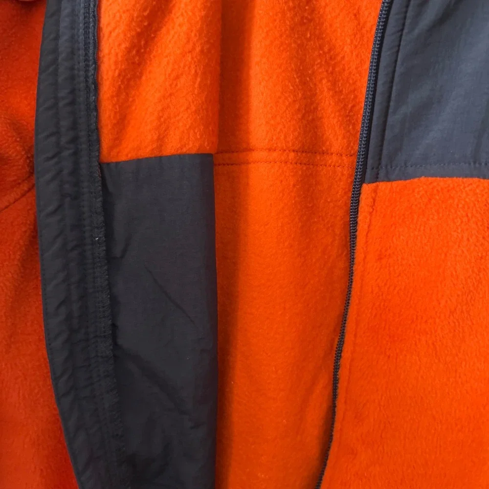 The Childrens Place Kids Orange Navy Colorblock Full Zip Fleece Jacket L 10/12